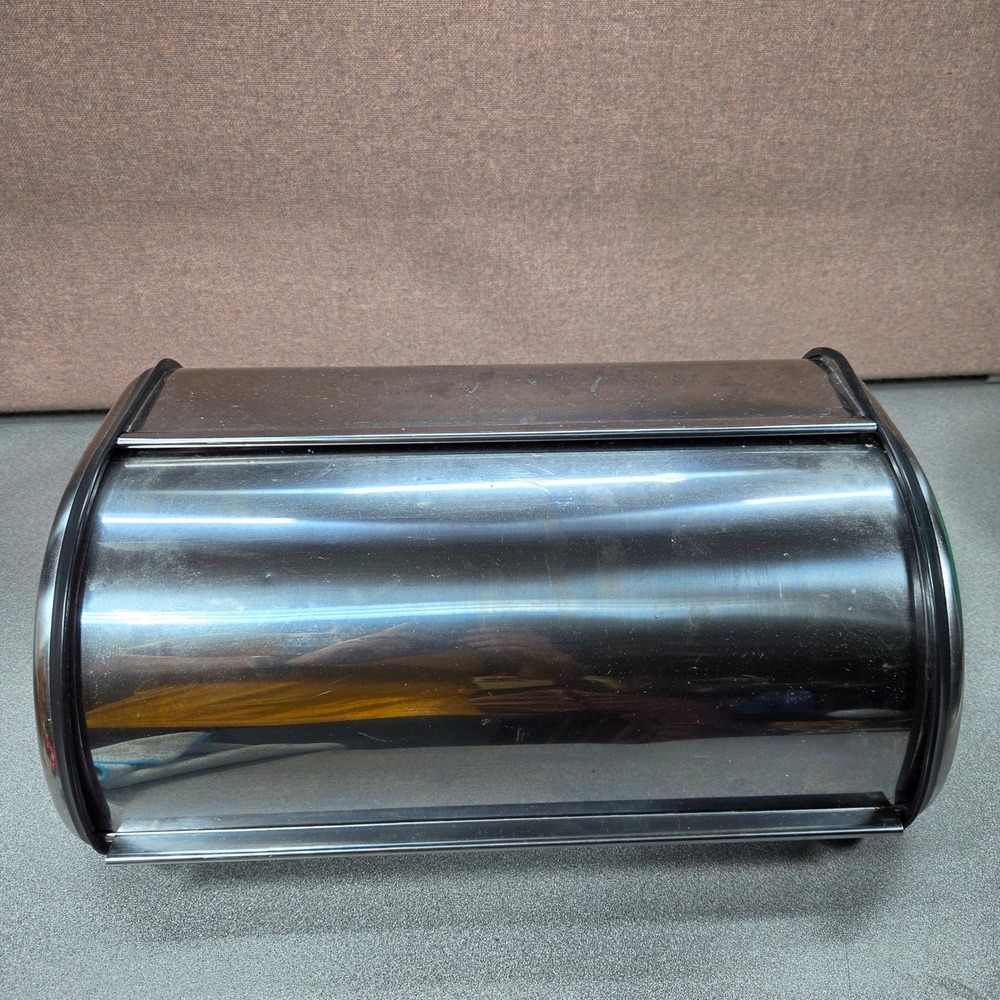 Bread Box Kitchen Storage Silver Excellent Roll Top Stainless Steel